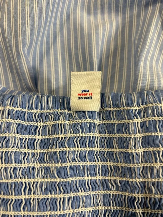 Old Navy Blue & White Striped Peplum Cami Top Size 2X - Picture 6 of 9